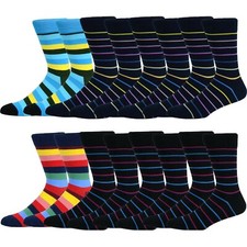 Tuta uomo 2, 5 o 6 paia calze a righe colorate firmate moda adulti