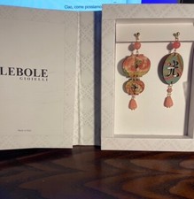 orecchini pendenti ottone, pietre naturali - LEBOLE GIOIELLI