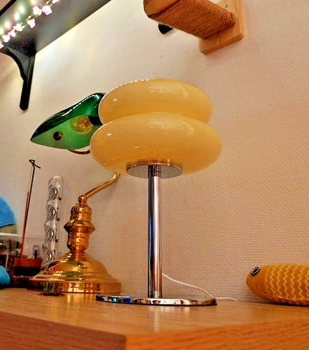 Lampe verre crème - en,