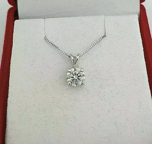 Collana solitario oro bianco