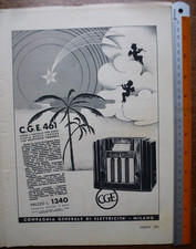 Pubblicità 1937 C.G.E. CGE