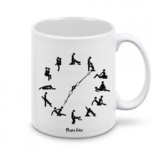 tazza scritta orologio pose