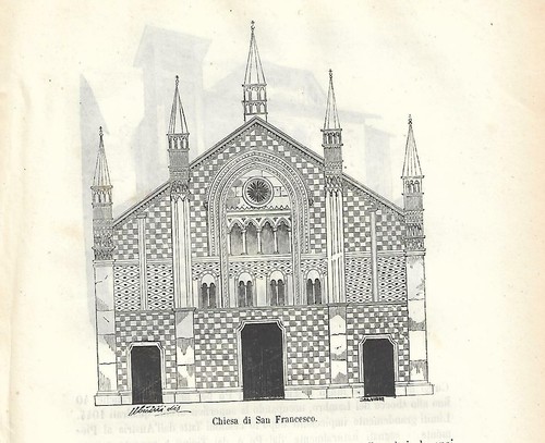 Stampa antica pavia chiesa - antica,