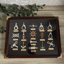 Velieri nautici vintage nodi shadowbox incorniciato arte parete pub uomo grotta 42 cm