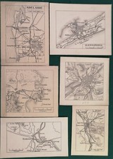 Lotto 6 carte originali a mano città Madrid Alessandria Cairo Adelaide anni '20