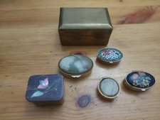 Lotto 6 Cofanetti Scatoline Porta pillole Ottone  Marmo Onice Antichi Anni 50/60