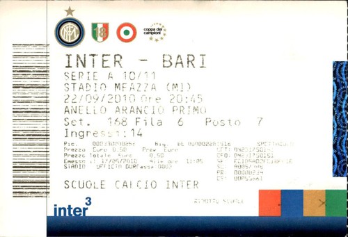 Biglietto inter bari serie - biglietto,