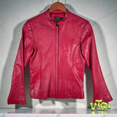 Giacca pelle vintage bcbg - pelle,