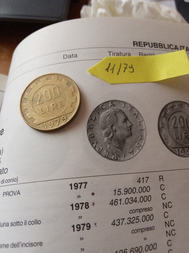 Moneta 200 lire del - lire, 1979