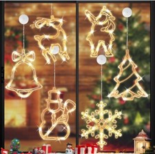 Luci di Natale figura luminosa Decorazione led per finestra vetrine con ventosa