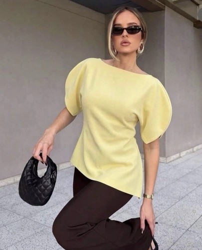 Top zara donna fw26 - donna, giallo