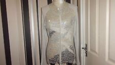 CARDIGAN DONNA MARIELLA ROSATI CON ZIP E PAILLETTES.  TAGLIA 42 (UK 12-14) ECC. COND.