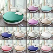 Coprimaterasso Copriletto Elastico Rotondo Morbido Raso Setoso Tinta Unita