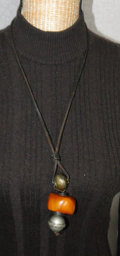 Collana lungo etnico pietra - collana,