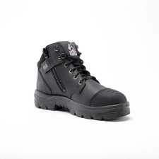 Stivaletto uomo Parkes blu acciaio con zip, nero