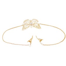 Moda Donna Strass Oro Farfalla Catena Morsetto a Barrette Clip