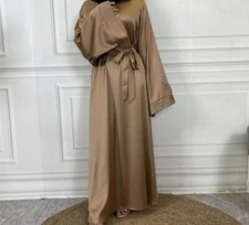 Abaya donna in raso tinta