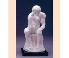 Scultura classica Il Pensatore di Rodin cm 27 polvere di alabastro made in Italy
