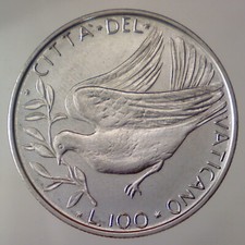 CITTÀ DEL VATICANO 100 lire FIDES 1974 XII FDC