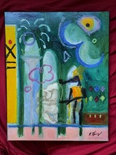 Dipinto olio multicolore