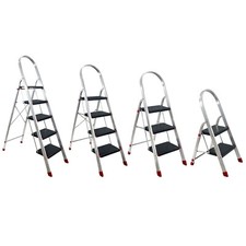 SCALA SGABELLO IN ALLUMINIO 2 3 4 5 GRADINI PIEGHEVOLE RESISTENTE SALVASPAZIO