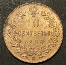 Centesimi lire 1894 fdc - 10,