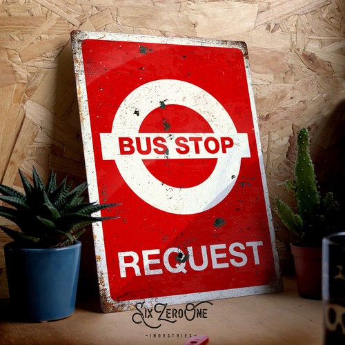 Bus stop request portrait - request,