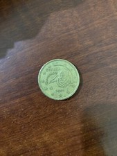 Moneta 50 centesimi di Euro Spagna 2001, con errore di conio Spagna decentrata,