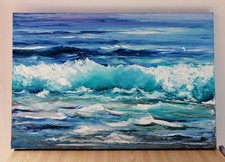 GRANDE QUADRO onda verde acqua