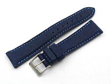 Cinturino Watch Pelle Coccodrillo Gommato Blu Varie Misure Accessori Ricambi New