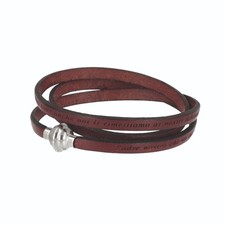 bracciale pelle marrone amen