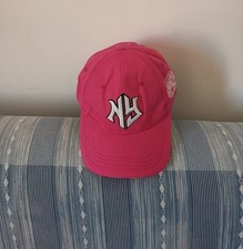 Cappello regolabile "NY - New York " rosa e bianco nuovo