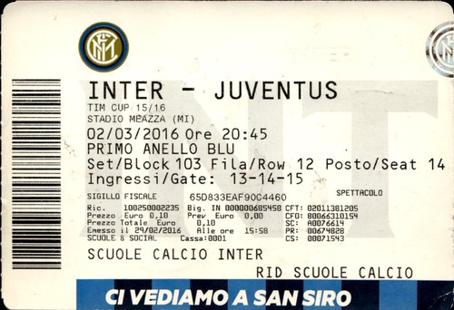 Biglietto stadio inter - biglietto,