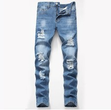 Jeans uomo blu denim gamba