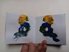 Dipinti vintage libro d'artista fatto a mano arte Informel Gutai tachisme firmato quercia