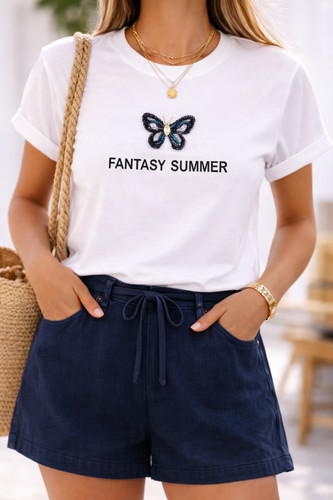 Maglia estiva trendy farfalla