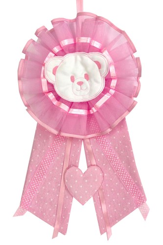 Fiocco nascita rosa cuore - nascita,
