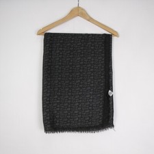 Stola Rocco Barocco colore grigio nero con monogramma 186x71 cm