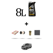 HOFFCAR Kit tagliando 4 FILTRI e 8L OLIO per Renault Trafic III 1.6 Dci 92kw dal