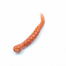 ANTICO CIONDOLO SERPENTE DI CORALLO ARANCIONE DEL GIAPPONE CORALLO ORO GIALLO 