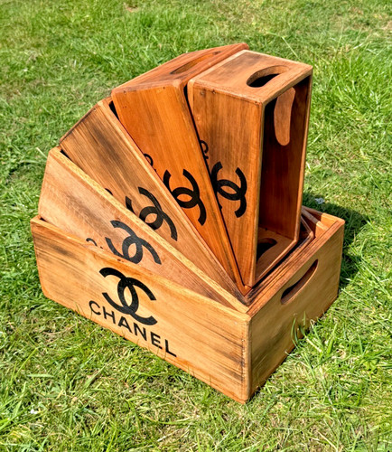Set scatole legno fatte a - 5,