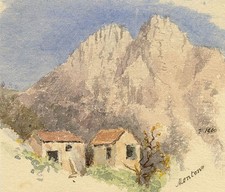 Quadro acquerello scogliere di