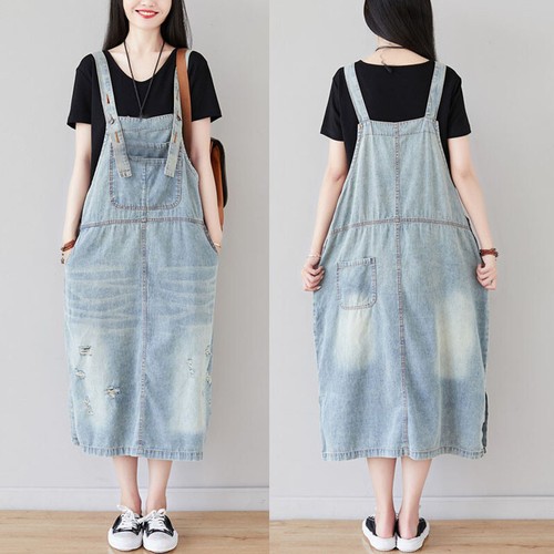 Gonne lunghe con bretelle - , in