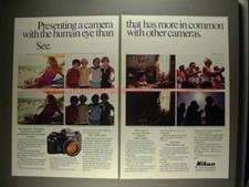 1985 2pg Nikon FA Camera Ad -