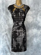 Abito FRANK LYMAN taglia 16 UK stampa testurizzata elegante elegante occasione di classe sera