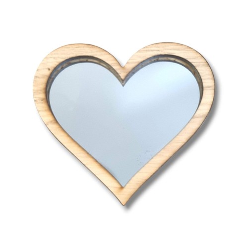 Legno cornice cuore specchio - legno,