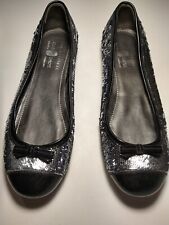 CAR SHOE Ballerina donna Misura EU 37. Pelle colore Argento e Nero. Usate poco