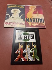 3 Quadri Poster Martini vermut Originali 