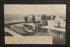 CARTOLINA TARANTO PANORAMA DEL CORSO DUE MARI Fp Con testo RARA BARCA NAVE  