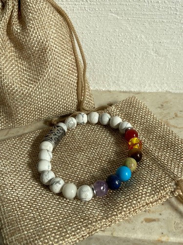 Bracciale perle howlite - bracciale,